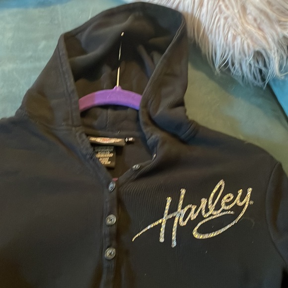 Harley Davidson hooded Henley size M - Picture 4 of 6